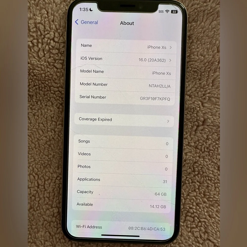 IPhone XS 64GB unlocked with cases